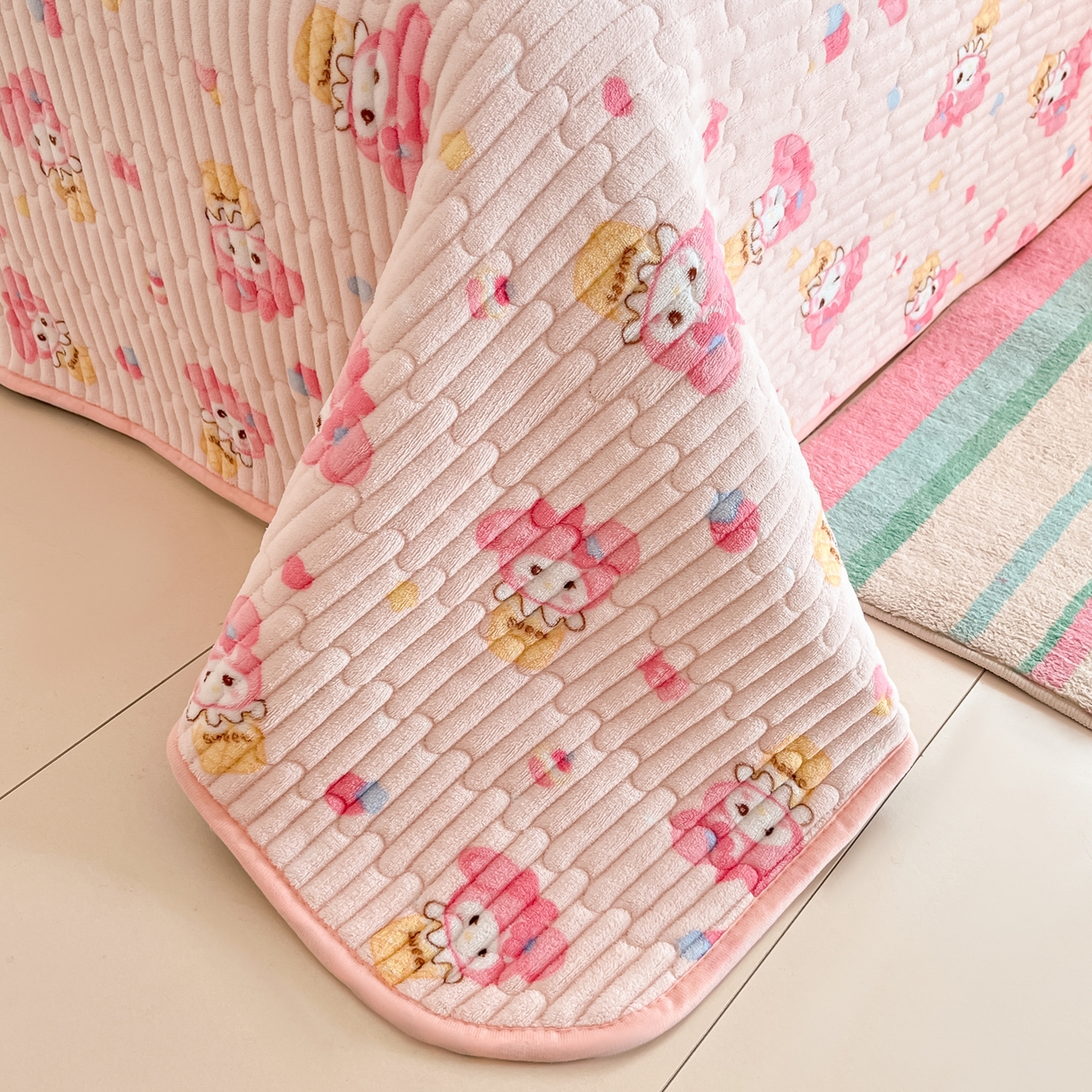 91家纺网 家纺一手货源 找家纺 （总）铺尚美家纺 2025新款高克重牛奶绒豆豆被套床盖悦心系列四件套