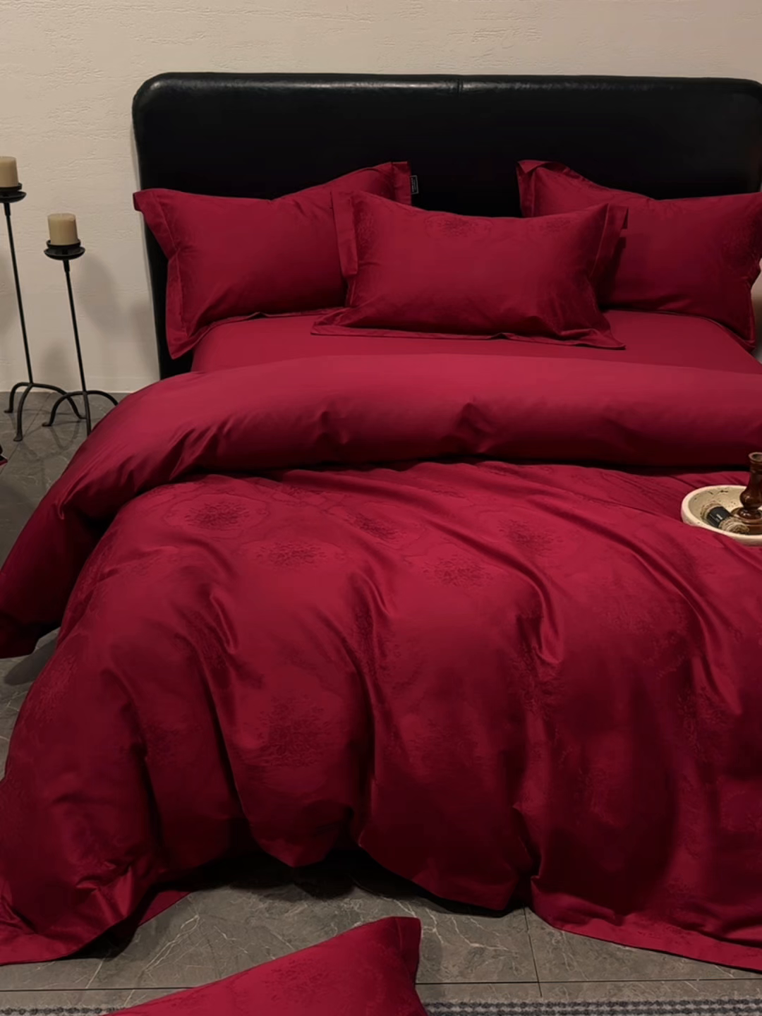 91家纺网 家纺一手货源 找家纺 （总）三味舒屋 2025新款全棉纯棉50S贡锻提花婚庆套件四件套-杏芙礼