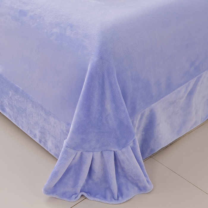 91家纺网 家纺一手货源 找家纺 畅畅家纺 2025新款亲肤舒适冬季刺绣花边保暖牛奶绒四件套-爱心之旅 爱心之旅-淡蓝