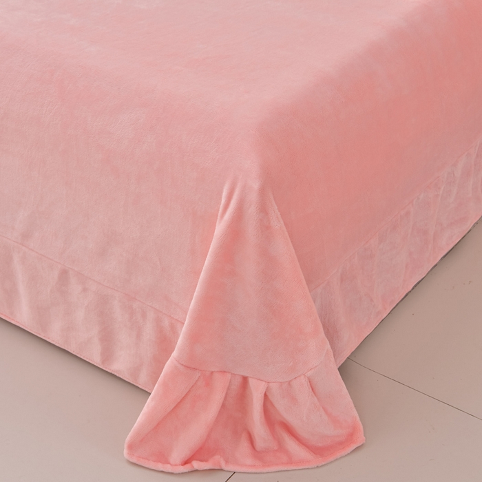 91家纺网 家纺一手货源 找家纺 畅畅家纺 2025新款亲肤舒适冬季刺绣花边保暖牛奶绒四件套-爱心之旅 爱心之旅-浅粉