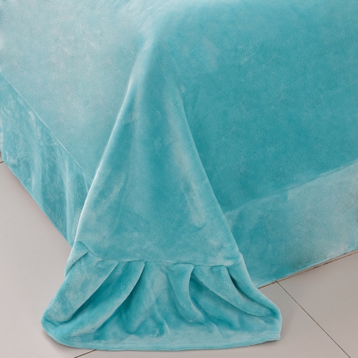 91家纺网 家纺一手货源 找家纺 畅畅家纺 2025新款亲肤舒适冬季刺绣花边保暖牛奶绒四件套-爱心之旅 爱心之旅-天蓝