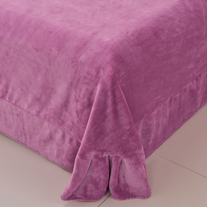 91家纺网 家纺一手货源 找家纺 畅畅家纺 2025新款亲肤舒适冬季刺绣花边保暖牛奶绒四件套-爱心之旅 爱心之旅-淡紫