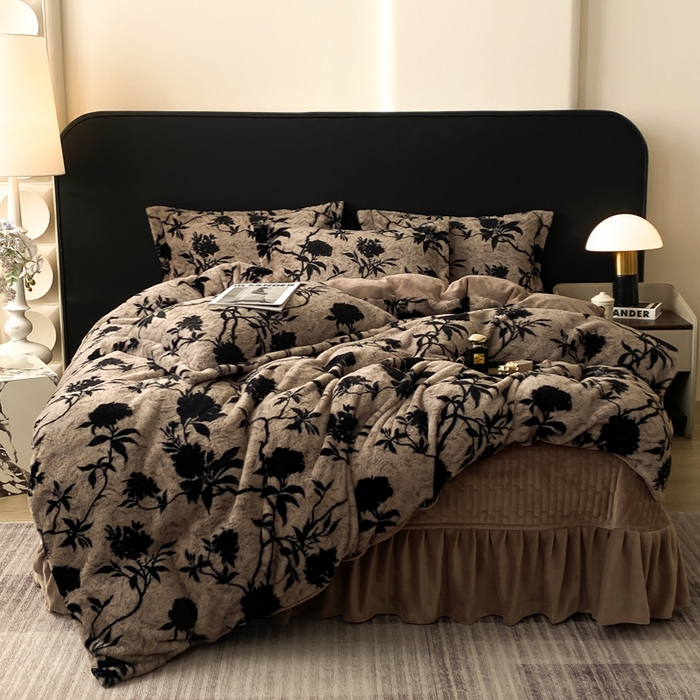 91家纺网 家纺一手货源 找家纺 （总）大麦家纺 25年新款高克重兔毛牛奶绒床盖四件套