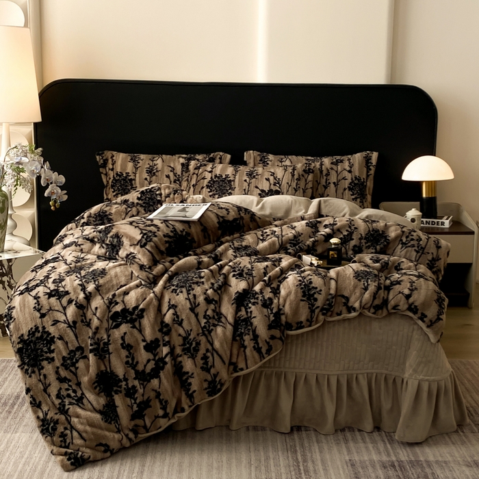 91家纺网 家纺一手货源 找家纺 （总）大麦家纺 25年新款高克重兔毛牛奶绒床盖四件套