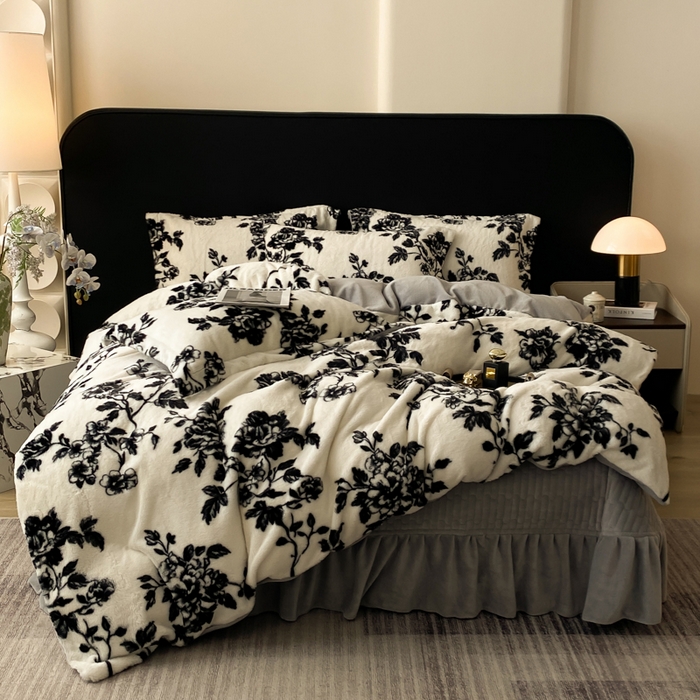 91家纺网 家纺一手货源 找家纺 （总）大麦家纺 25年新款高克重兔毛牛奶绒床盖四件套