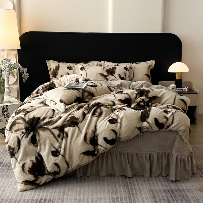 91家纺网 家纺一手货源 找家纺 （总）大麦家纺 25年新款高克重兔毛牛奶绒床盖四件套