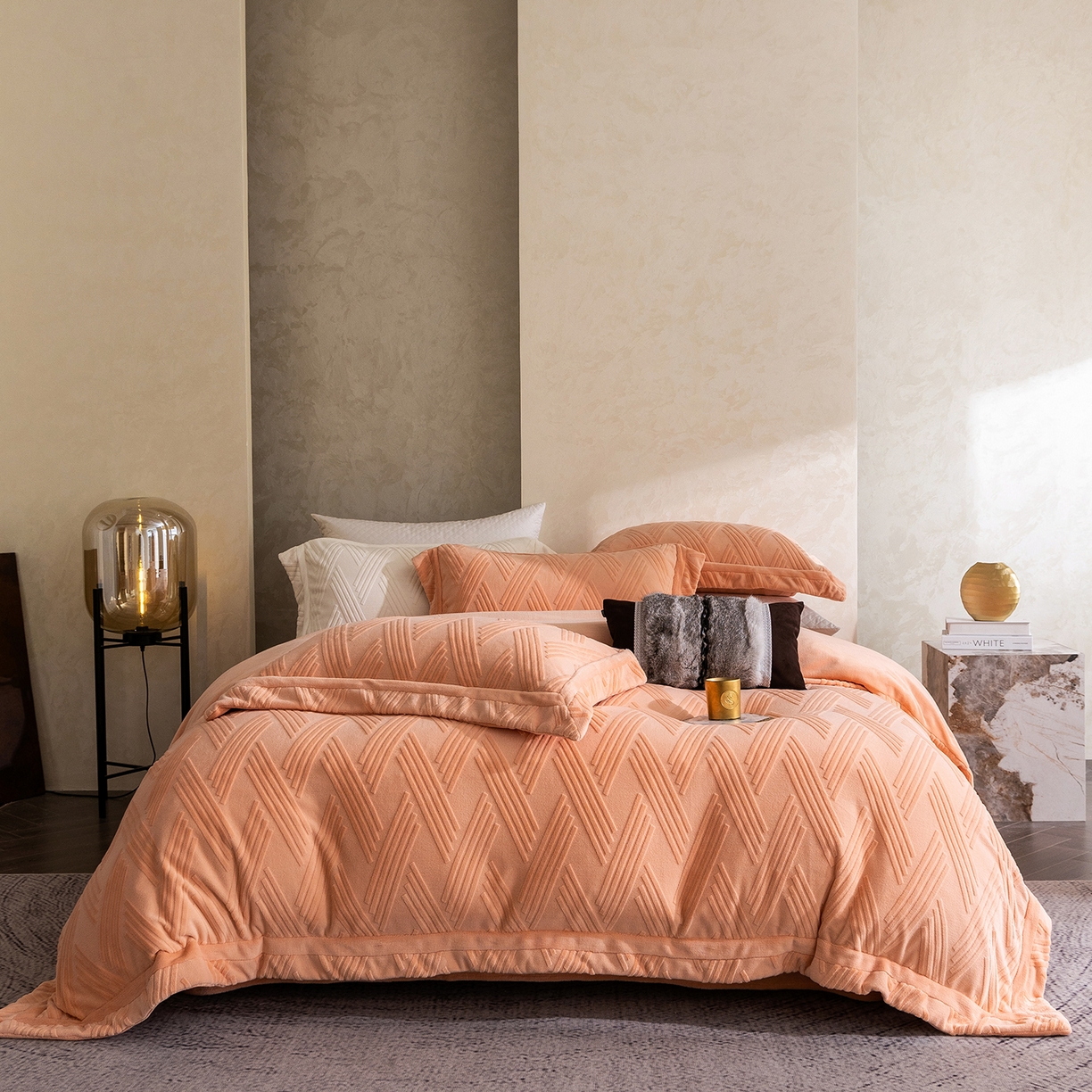 （总）蓝梦 2025新款全消光雕花牛奶绒四件套-元晞