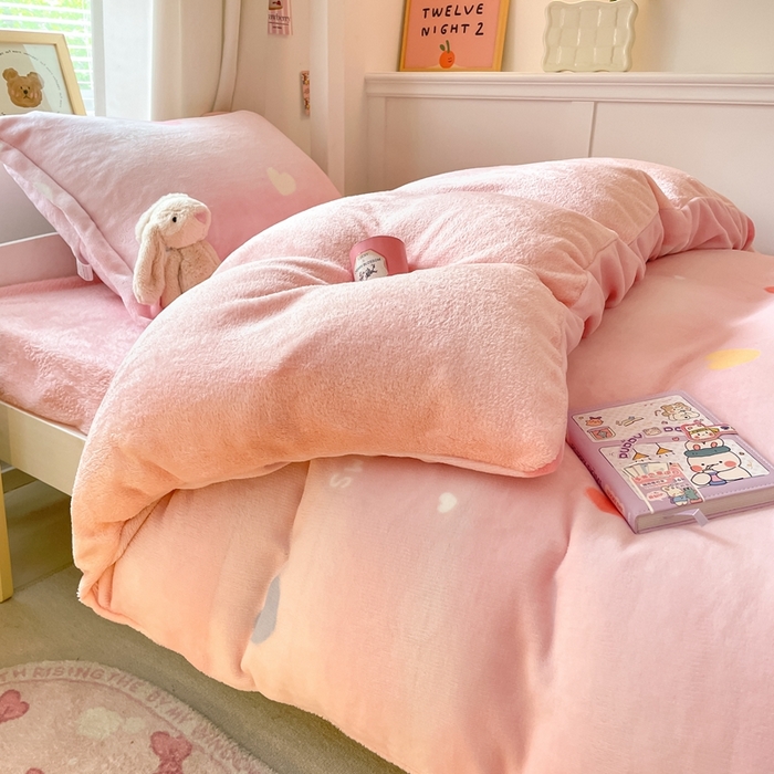 91家纺网 家纺一手货源 找家纺 （总）寻米 2025新款高克重加厚保暖牛奶绒学生宿舍单床笠单件床笠系列二