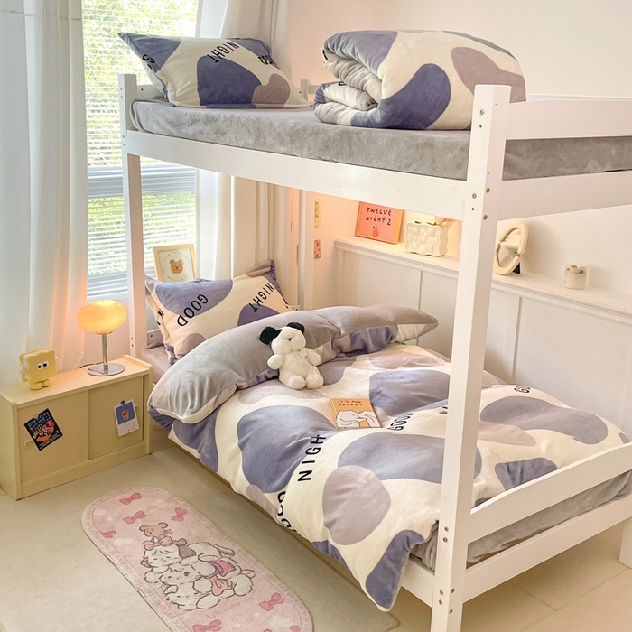 91家纺网 家纺一手货源 找家纺 （总）寻米 2025新款高克重加厚保暖牛奶绒学生宿舍单床笠单件床笠系列二