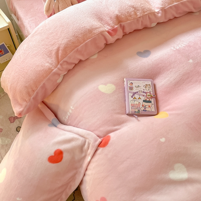 91家纺网 家纺一手货源 找家纺 （总）寻米 2025新款高克重加厚保暖牛奶绒学生宿舍单床笠单件床笠系列二