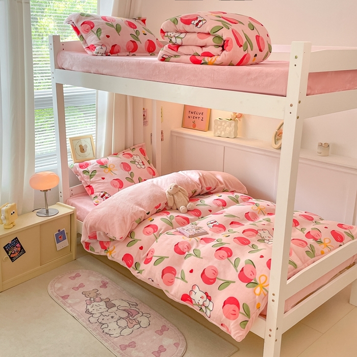 91家纺网 家纺一手货源 找家纺 （总）寻米 2025新款高克重加厚保暖牛奶绒学生宿舍单床笠单件床笠系列二