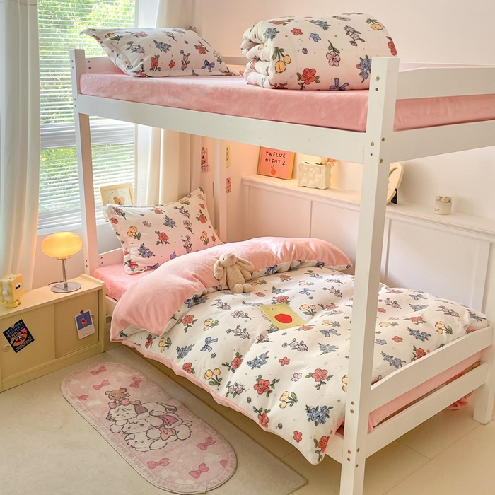 91家纺网 家纺一手货源 找家纺 （总）寻米 2025新款高克重加厚保暖牛奶绒学生宿舍单床笠单件床笠系列二