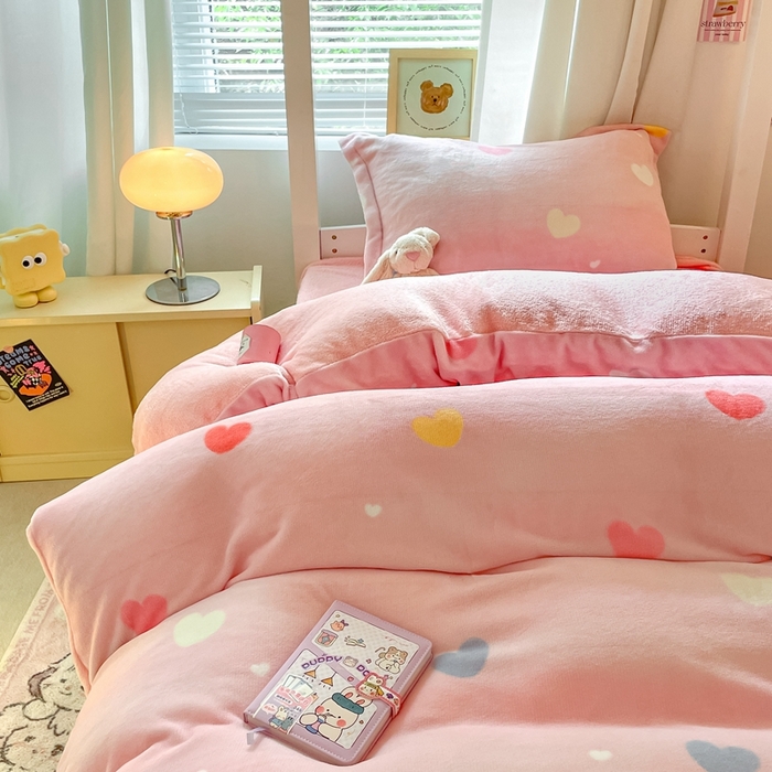 91家纺网 家纺一手货源 找家纺 （总）寻米 2025新款高克重加厚保暖牛奶绒学生宿舍单床笠单件床笠系列二