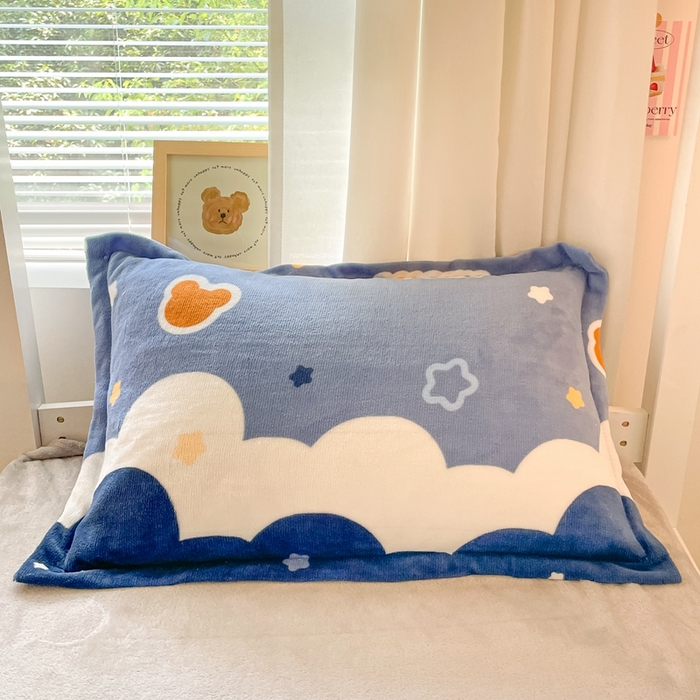 91家纺网 家纺一手货源 找家纺 寻米 2025新款高克重加厚保暖牛奶绒学生宿舍单床笠单件床笠系列二 小熊梦境