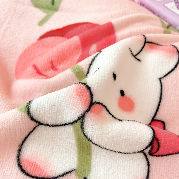 91家纺网 家纺一手货源 找家纺 寻米 2025新款高克重加厚保暖牛奶绒学生宿舍单床笠单件床笠系列二 野见花兔