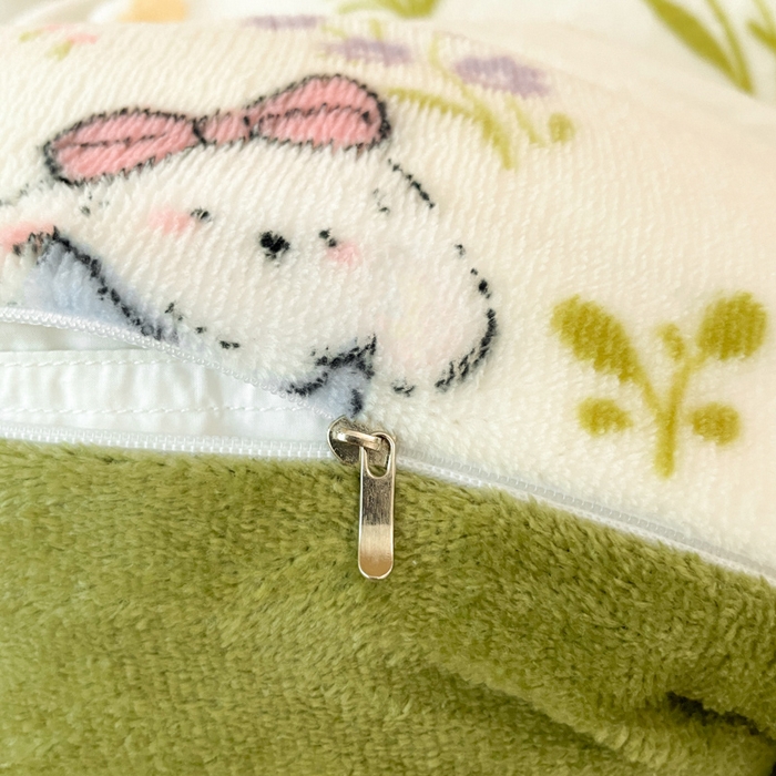 91家纺网 家纺一手货源 找家纺 寻米 2025新款高克重加厚保暖牛奶绒学生宿舍单床笠单件床笠系列二 小狗茶园-绿