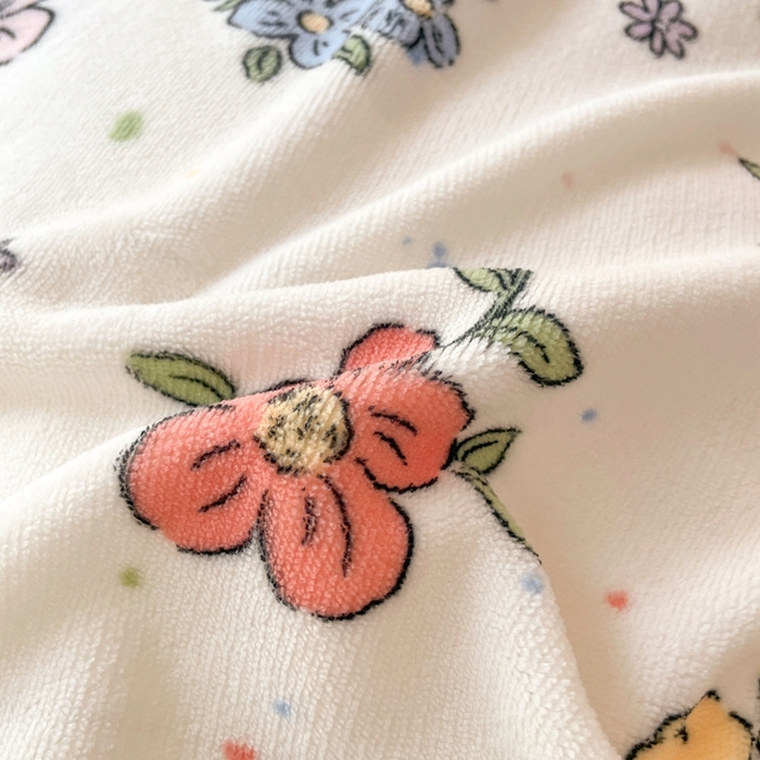 91家纺网 家纺一手货源 找家纺 寻米 2025新款高克重加厚保暖牛奶绒学生宿舍单床笠单件床笠系列二 花田结语-粉