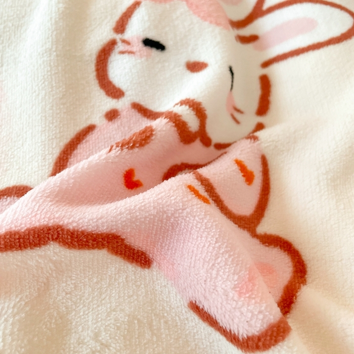 91家纺网 家纺一手货源 找家纺 寻米 2025新款高克重加厚保暖牛奶绒学生宿舍单床笠单件床笠系列二 好眠兔兔