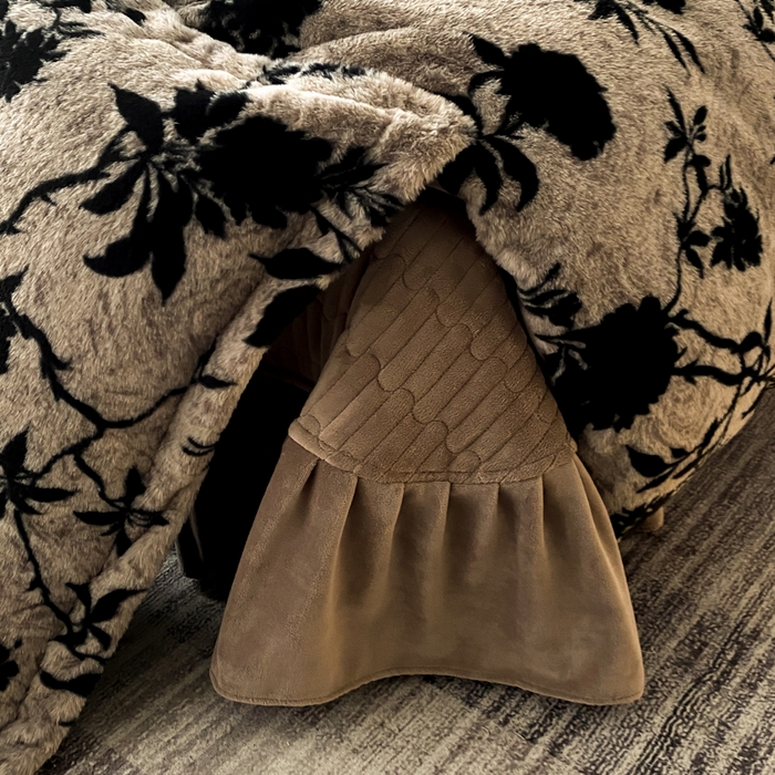 91家纺网 家纺一手货源 找家纺 大麦家纺 25年新款高克重兔毛牛奶绒床盖四件套 半暖时光