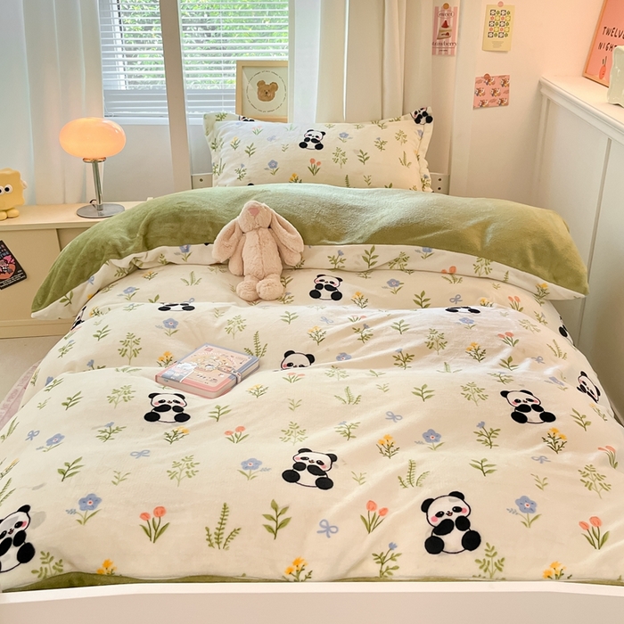 91家纺网 家纺一手货源 找家纺 寻米 2025新款高克重加厚保暖牛奶绒学生宿舍单床笠单件床笠系列二 幸福奶宝