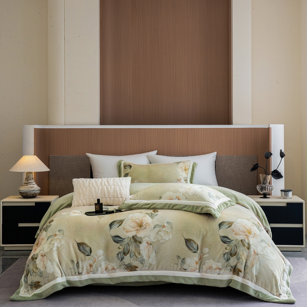 91家纺网 家纺一手货源 找家纺 （总）蓝梦 2025新款全消光数码印花牛奶绒系列四件套