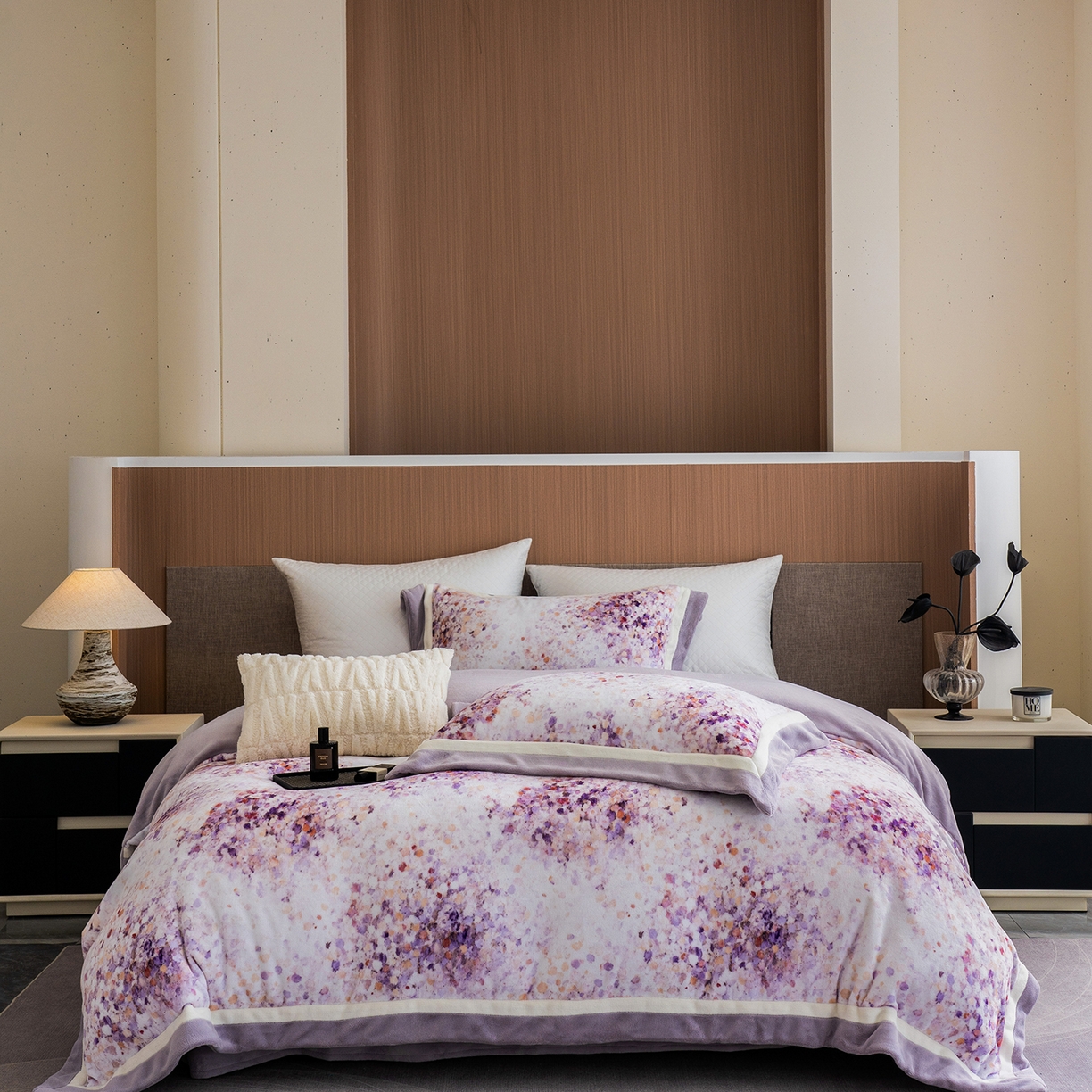 91家纺网 家纺一手货源 找家纺 （总）蓝梦 2025新款全消光数码印花牛奶绒系列四件套