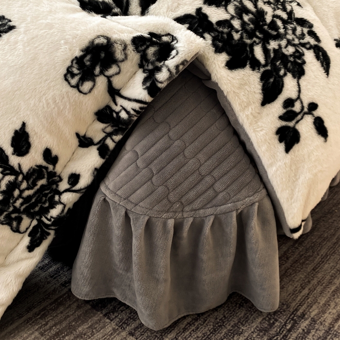 91家纺网 家纺一手货源 找家纺 大麦家纺 25年新款高克重兔毛牛奶绒床盖四件套 十里格桑