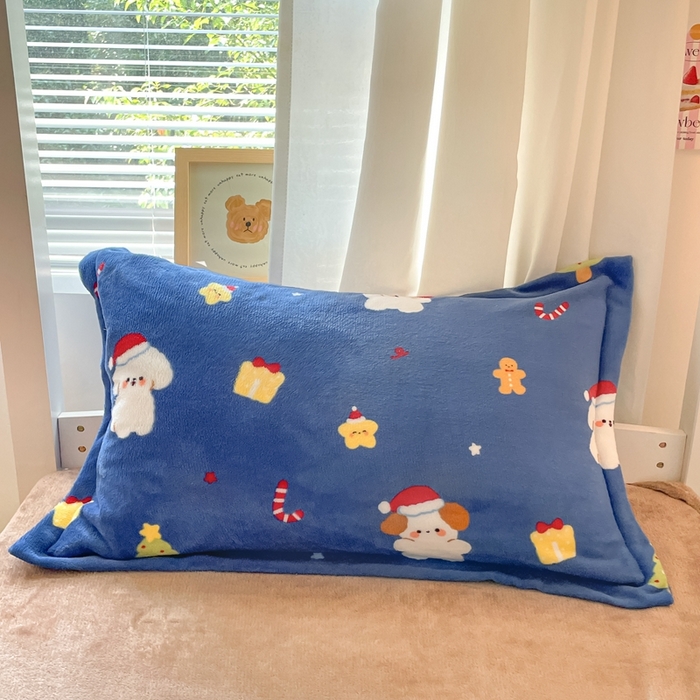 91家纺网 家纺一手货源 找家纺 寻米 2025新款高克重加厚保暖牛奶绒学生宿舍单床笠单件床笠系列二 圣诞派对