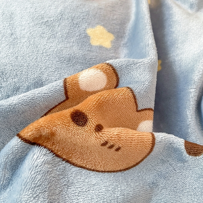 91家纺网 家纺一手货源 找家纺 寻米 2025新款高克重加厚保暖牛奶绒学生宿舍单床笠单件床笠系列二 晚安小熊-咖