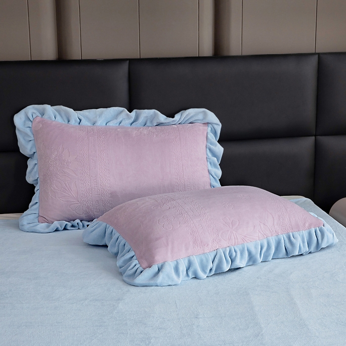 91家纺网 家纺一手货源 找家纺 找底底家纺 2025新款加厚韩版全消光烂花牛奶绒四件套（加厚8斤重   日销20单客户优惠8元） 黛蔻-豆兰