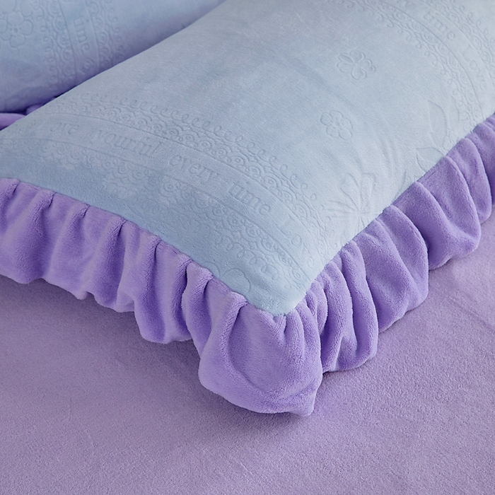 91家纺网 家纺一手货源 找家纺 找底底家纺 2025新款加厚韩版全消光烂花牛奶绒四件套（加厚8斤重   日销20单客户优惠8元） 黛蔻-兰紫