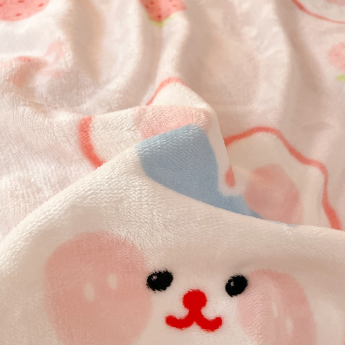 91家纺网 家纺一手货源 找家纺 寻米 2025新款高克重加厚保暖牛奶绒学生宿舍单床笠单件床笠系列二 蜜可小兔