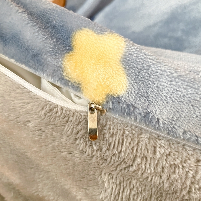 91家纺网 家纺一手货源 找家纺 寻米 2025新款高克重加厚保暖牛奶绒学生宿舍单床笠单件床笠系列二 晚安小熊-灰