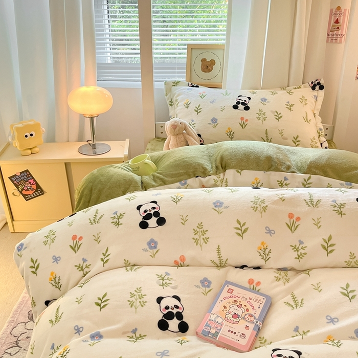 91家纺网 家纺一手货源 找家纺 寻米 2025新款高克重加厚保暖牛奶绒学生宿舍单床笠单件床笠系列二 幸福奶宝