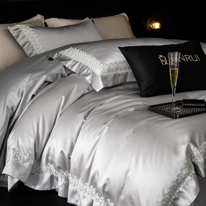 91家纺网 家纺一手货源 找家纺 馨蕊家居 2025秋冬臻品上新高精密四件套-知意 知意-高级灰