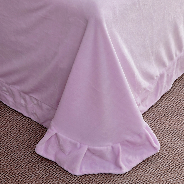 91家纺网 家纺一手货源 找家纺 找底底家纺 2025新款加厚韩版全消光烂花牛奶绒四件套（加厚8斤重   日销20单客户优惠8元） 蝴蝶结-暖紫