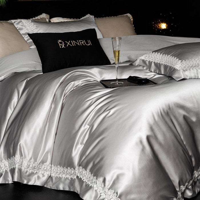 91家纺网 家纺一手货源 找家纺 馨蕊家居 2025秋冬臻品上新高精密四件套-知意 知意-高级灰