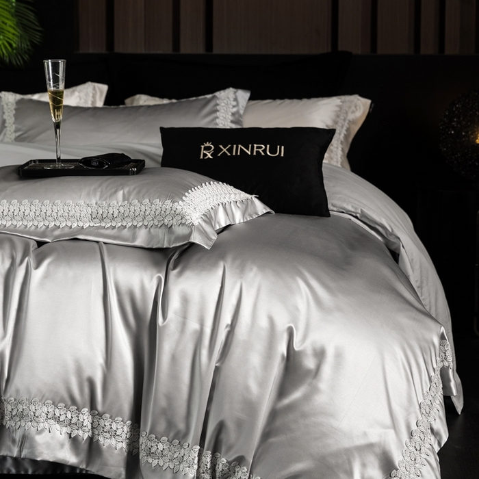 91家纺网 家纺一手货源 找家纺 馨蕊家居 2025秋冬臻品上新高精密四件套-知意 知意-高级灰