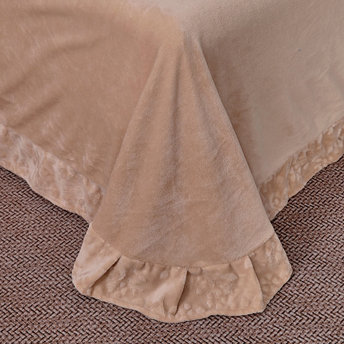 91家纺网 家纺一手货源 找家纺 找底底家纺 2025新款加厚韩版全消光烂花牛奶绒四件套（加厚8斤重   日销20单客户优惠8元） 澜花-咖色