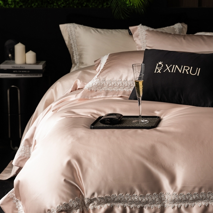 91家纺网 家纺一手货源 找家纺 馨蕊家居 2025秋冬臻品上新高精密四件套-知意 知意-蔷薇粉