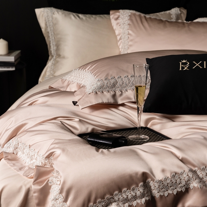 91家纺网 家纺一手货源 找家纺 馨蕊家居 2025秋冬臻品上新高精密四件套-知意 知意-蔷薇粉