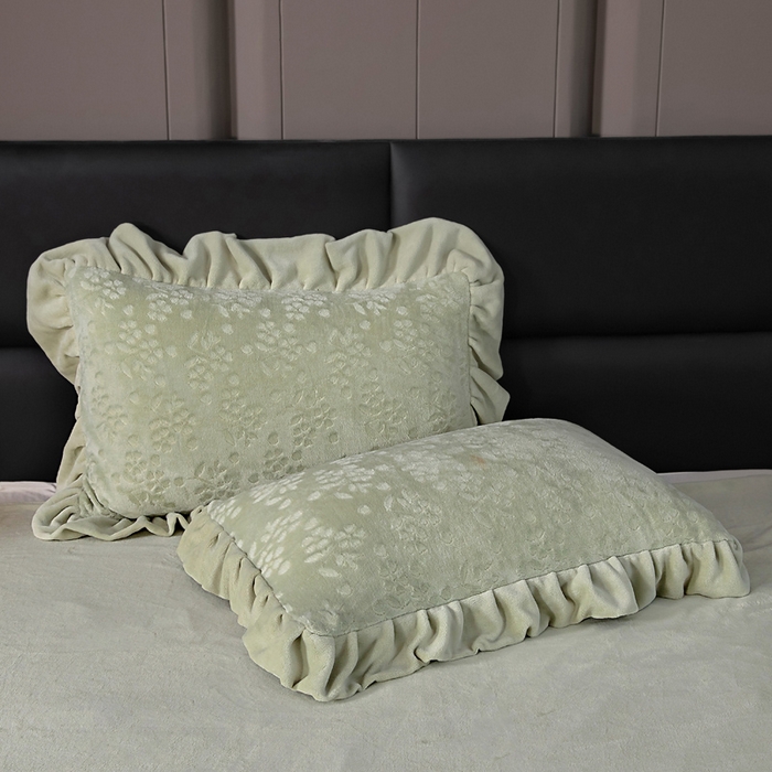 91家纺网 家纺一手货源 找家纺 找底底家纺 2025新款加厚韩版全消光烂花牛奶绒四件套（加厚8斤重   日销20单客户优惠8元） 澜花-暖绿