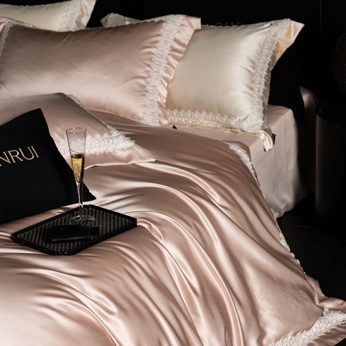 91家纺网 家纺一手货源 找家纺 馨蕊家居 2025秋冬臻品上新高精密四件套-知意 知意-蔷薇粉