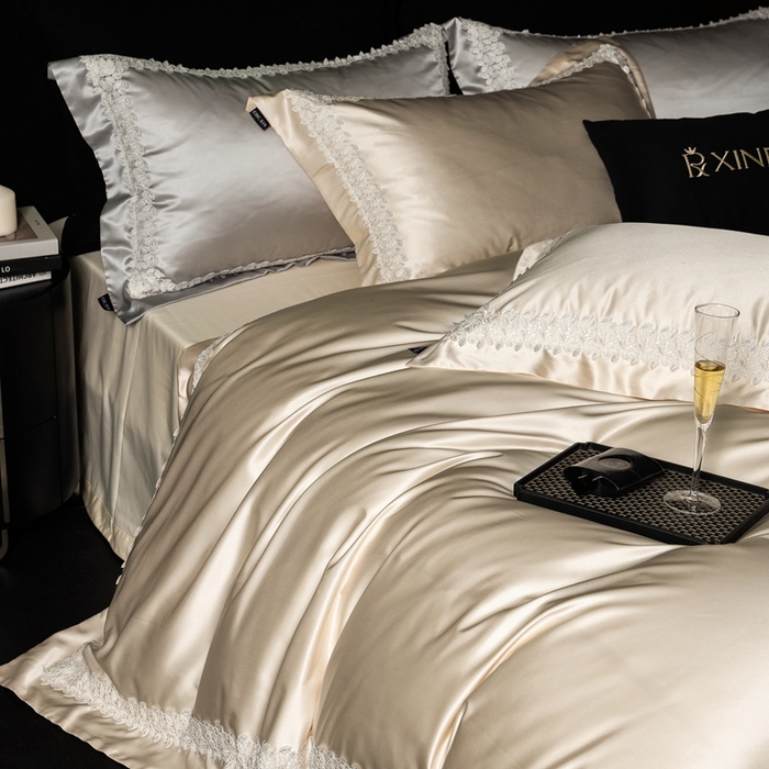 91家纺网 家纺一手货源 找家纺 馨蕊家居 2025秋冬臻品上新高精密四件套-知意 知意-香槟