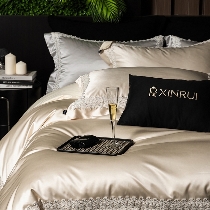 91家纺网 家纺一手货源 找家纺 馨蕊家居 2025秋冬臻品上新高精密四件套-知意 知意-香槟