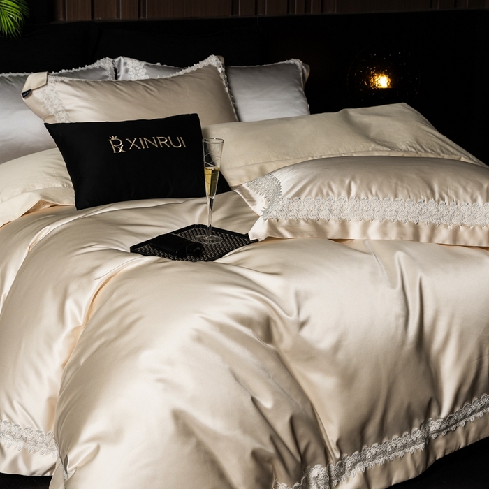 91家纺网 家纺一手货源 找家纺 馨蕊家居 2025秋冬臻品上新高精密四件套-知意 知意-香槟