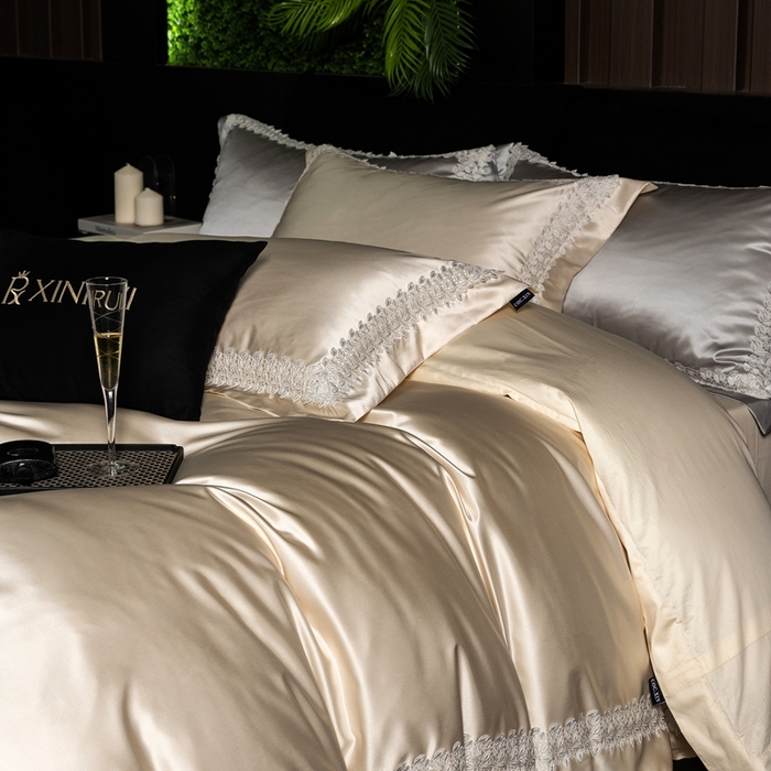 91家纺网 家纺一手货源 找家纺 馨蕊家居 2025秋冬臻品上新高精密四件套-知意 知意-香槟