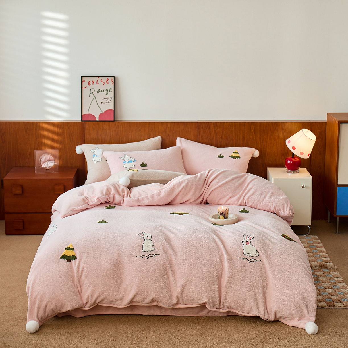 （总）蓝梦 2025新款全消光毛巾绣艾尼绒四件套-艾尼兔系列