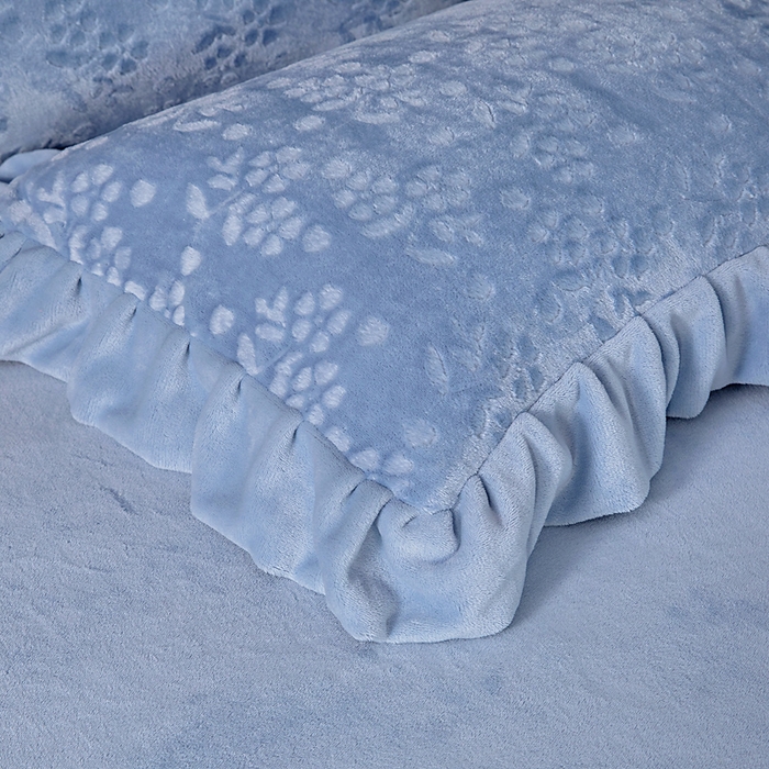 91家纺网 家纺一手货源 找家纺 找底底家纺 2025新款加厚韩版全消光烂花牛奶绒四件套（加厚8斤重   日销20单客户优惠8元） 澜花-雾兰