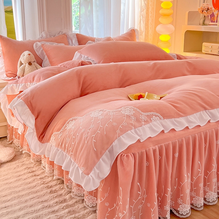 （总）后庭寝室 2025新款牛奶绒床裙四件套倾城